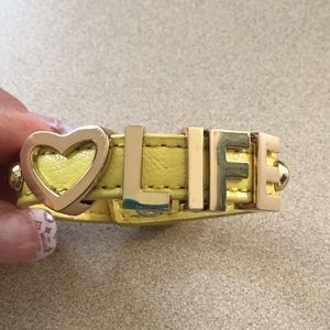 BCBGeneration Yellow Leather Snap Bracelet